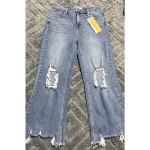Risen LA Ashley jeans 15/32 Waist Distressed Wide Leg High Rise Women’s New